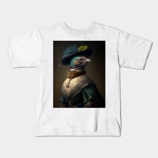 Victorian bird portrait 2 Kids T-Shirt